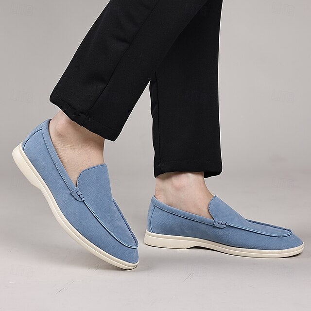 Slip-On Men's Loafers Casual Breathable Faux Blue – Light