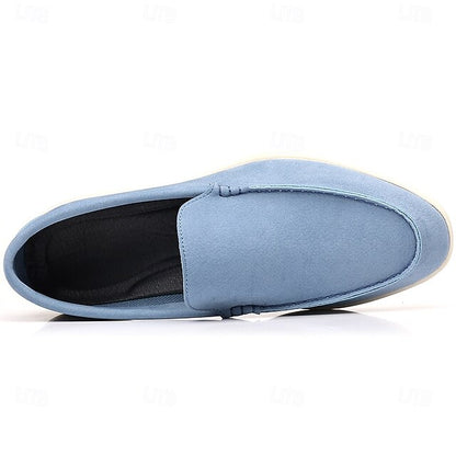 Slip-On Men's Loafers Casual Breathable Faux Blue – Light