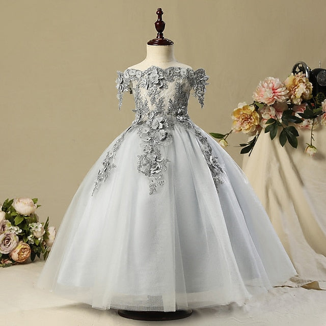 Princess Girl Flower Party Girls' Dress