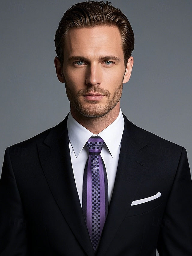 Positioning Tie Pattern 6cm Narrow - Stripe Men's