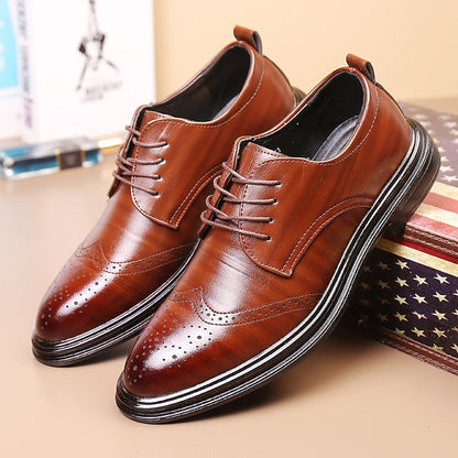 Shoes Faux Brogue Classic – Brown Leather Men's
