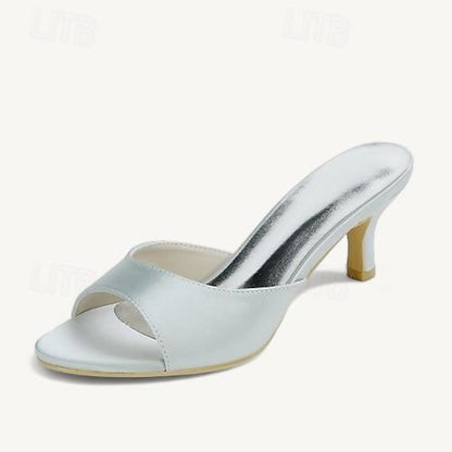 Women's Wedding Sandals Open Toe Heel Shoes Kitten