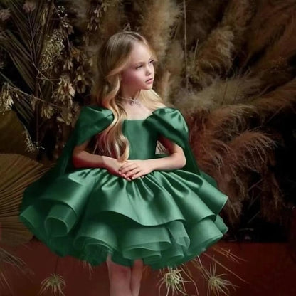 Girls' Girl Kids Party Dress Solid Color Flower