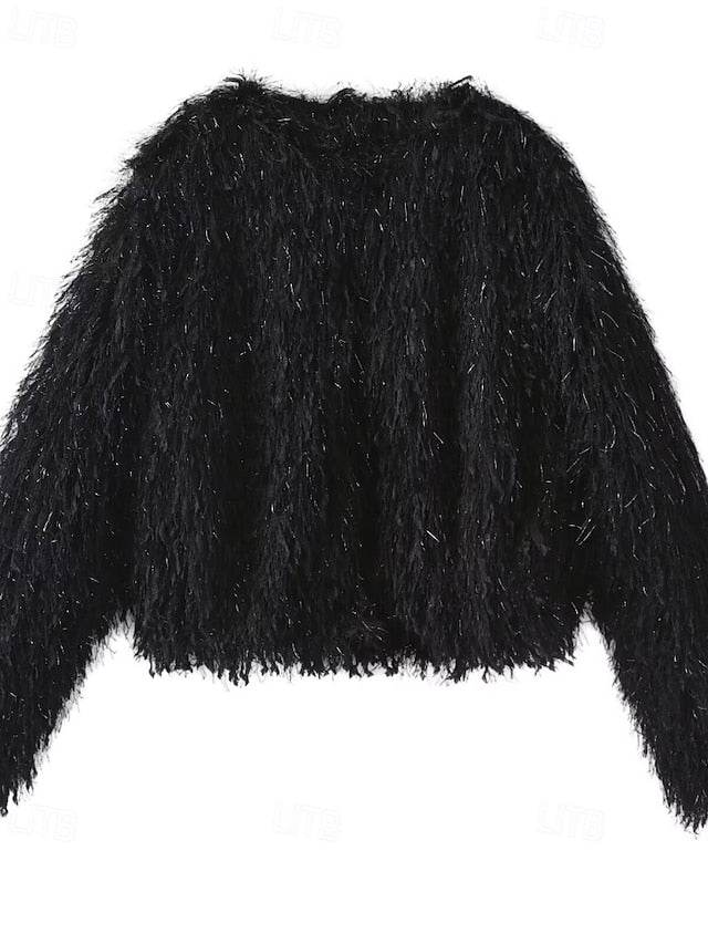 Coat Fur Faux Furs Comfortable Leathers Women's