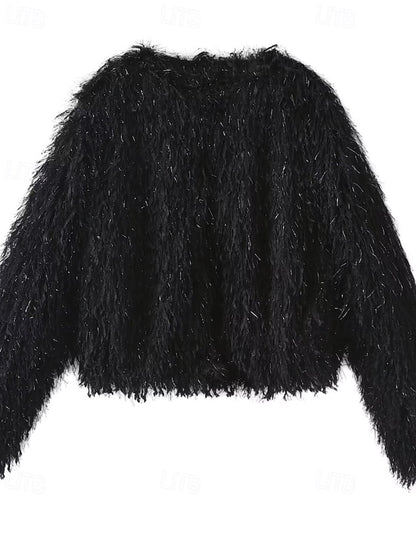 Coat Fur Faux Furs Comfortable Leathers Women's