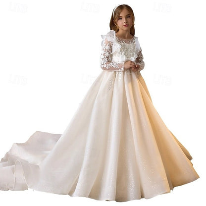 Party Kids Dress Solid Color Communion Girls' First
