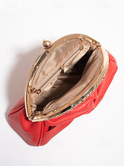 Faux Rhinestone – Evening Leather Women's Clutch Bag