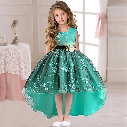 Dress Kids Sleeveless Solid Colored Floral Girls' Wedding