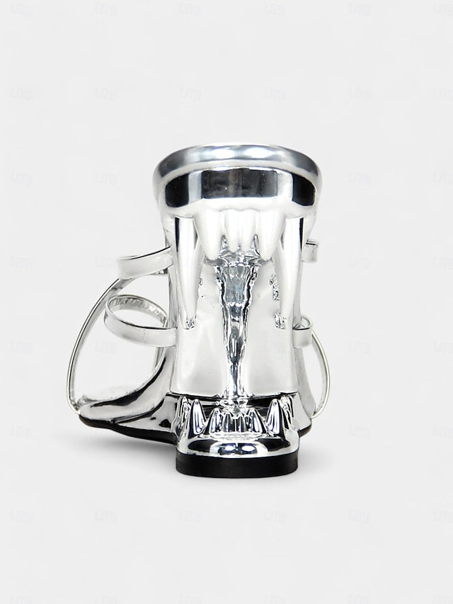 Gold Flat Unique Sculpted Sandals Design with Metallic - Heel