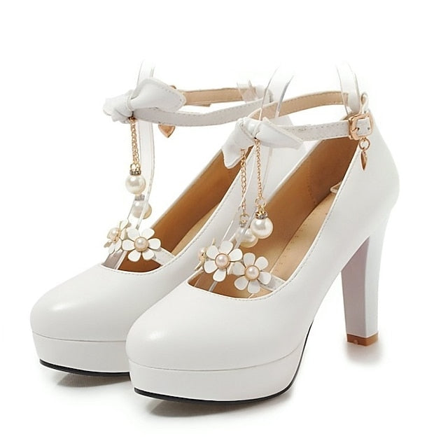 White Jane �?Platform Heels Girls' Elegant Mary Wedding