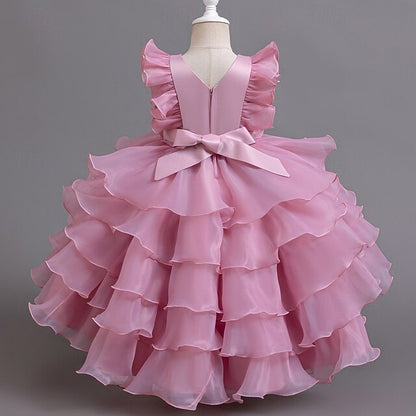 Girls' Dress Asymmetrical Floral Kids Party