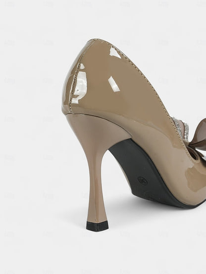 Toe Nude High Women's Heel - Leather Pumps Patent Pointed