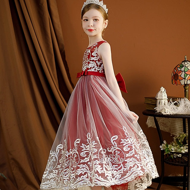 Dress Wedding Flower Sleeveless Christening Girls' Kids