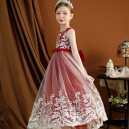 Dress Wedding Flower Sleeveless Christening Girls' Kids