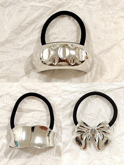 Women's Hair Elastic Scrunchies Band Tone - with Gold