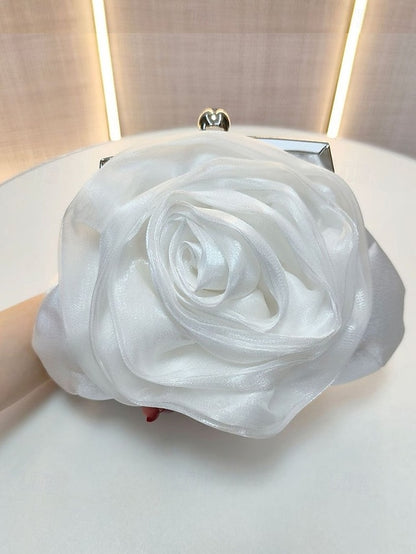 Flower Evening Elegant Satin – Women's Purse Rose Clutch