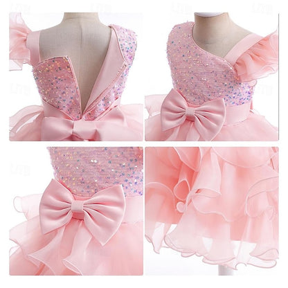 Girls Wedding Party Pageant Kids Ball Flower Ruffle Gown Dress