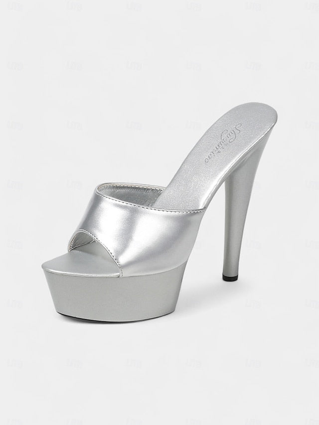 with Heels Patent Platform High Red Leather Women's