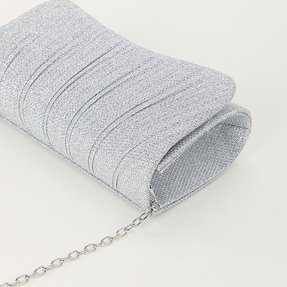 Silver Clutch – Purse Elegant Glitter Women's Evening