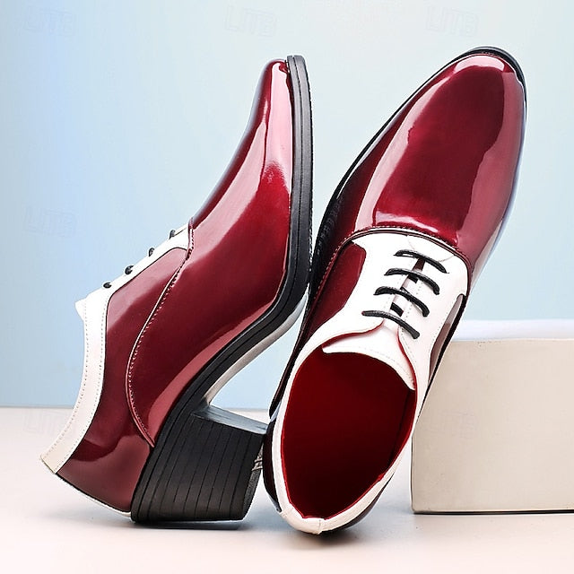 White Faux Red Shoes Patent Oxford – and Leather Men's