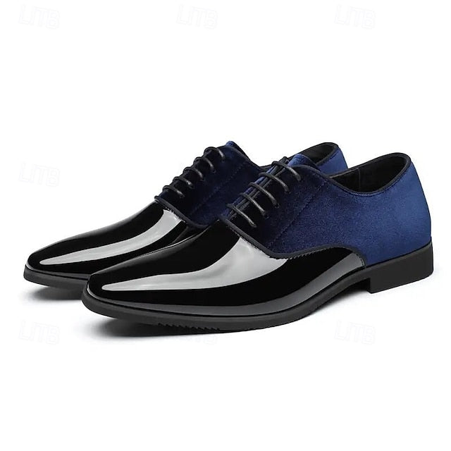 Velvet Shoes White Men's and Glossy Blue Finish with