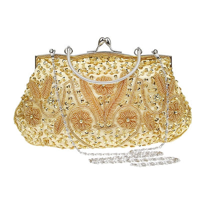 Beaded Vintage White Clutch Purse Women's – Evening