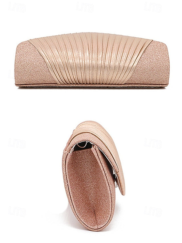 Champagne Bag Design – Clutch Pleated with Glitter Evening