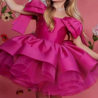 Girls' Girl Kids Party Dress Solid Color Flower