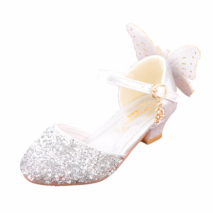 Girls' Butterfly Sparkly Princess Glitter Shoes Pink –