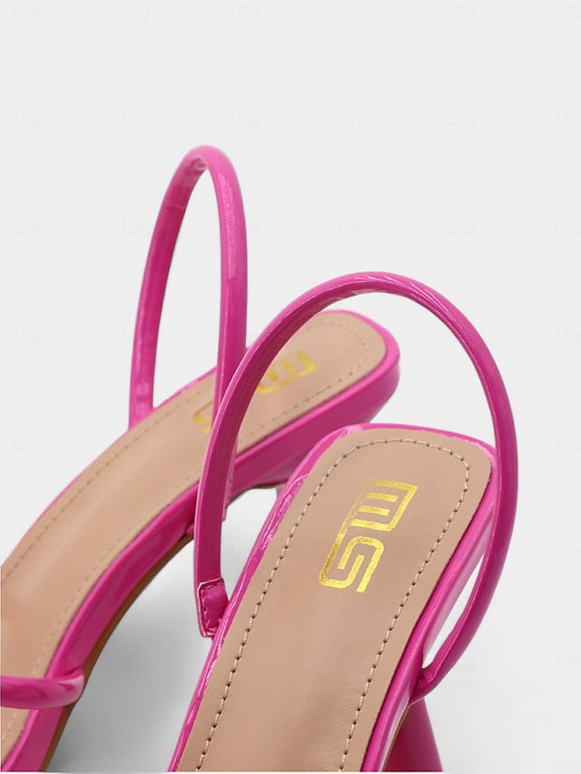 Sandals Strappy Square Beige – Design with Toe Heeled