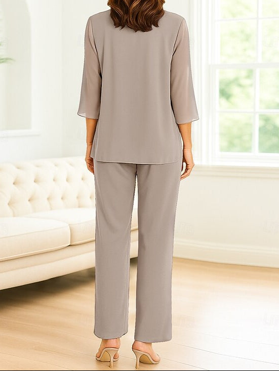of the Simple Dress Bride Piece Mother Pantsuit Elegant 3