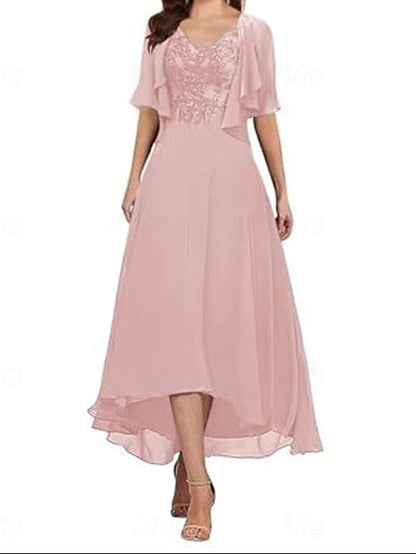 Simple Elegant the Neck of V Bride Mother Dress A-Line