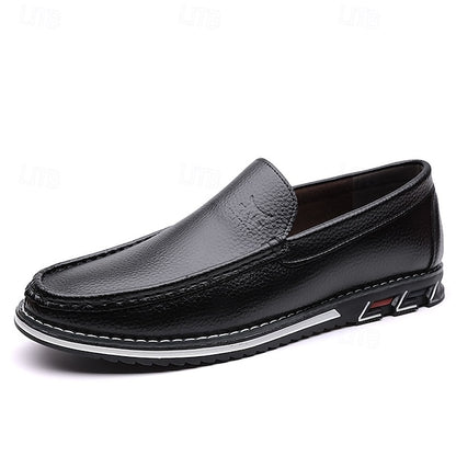 Men's Blue Faux Leather Slip-On Loafers with Durable Sole
