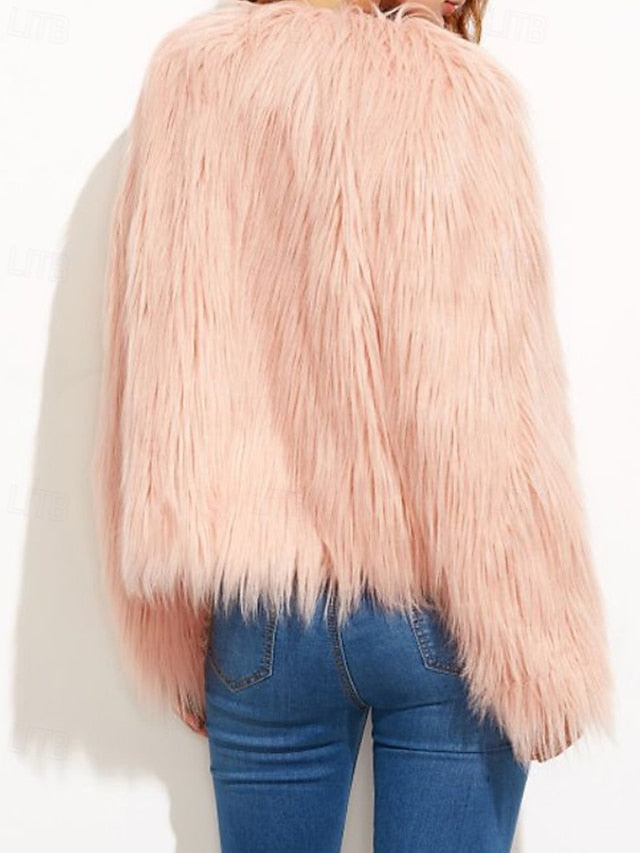 Comfortable Coat Leathers Fur Faux Warm Women's Furs