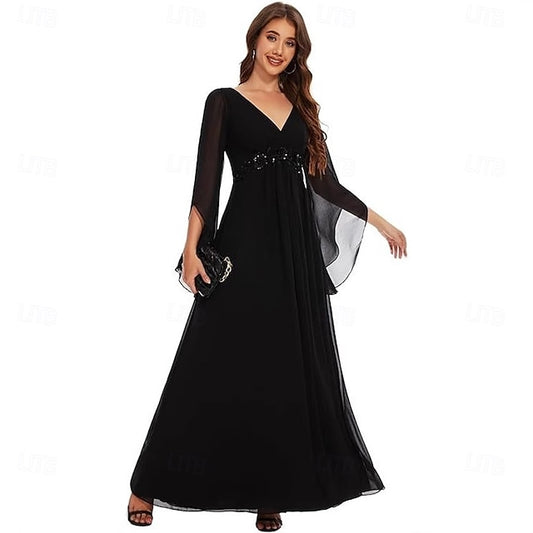 the Elegant Dress Mother A-Line Floor Simple Bride V Neck of