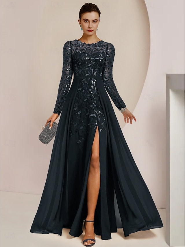 Dress Guest Mother the A-Line Elegant Jewel of Bride Wedding