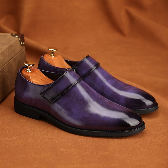 Business Shoes Brown Loafers Slip-On Leather Men's