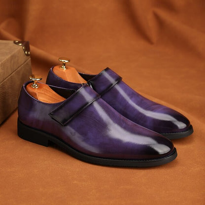 Business Shoes Brown Loafers Slip-On Leather Men's