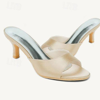 Women's Wedding Sandals Open Toe Heel Shoes Kitten