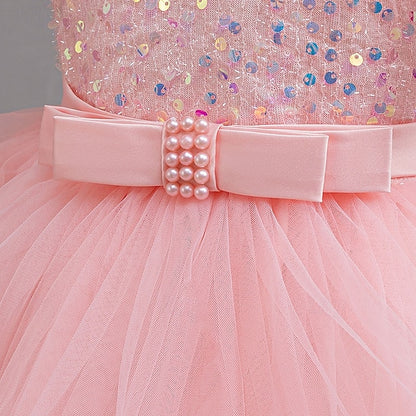 Girls' Kids Sleeveless Dress Wedding Party Special Sequin