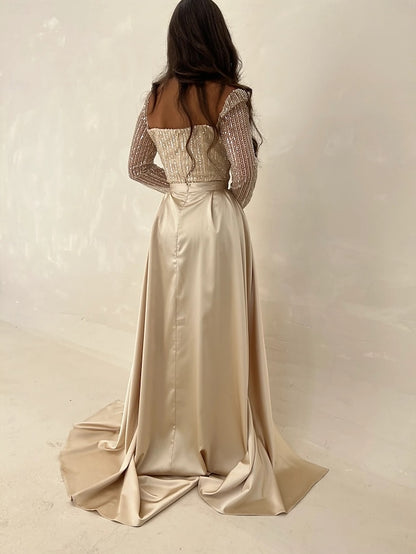 Wedding A-Line Elegant Dress Evening Gown Guest Floor Formal