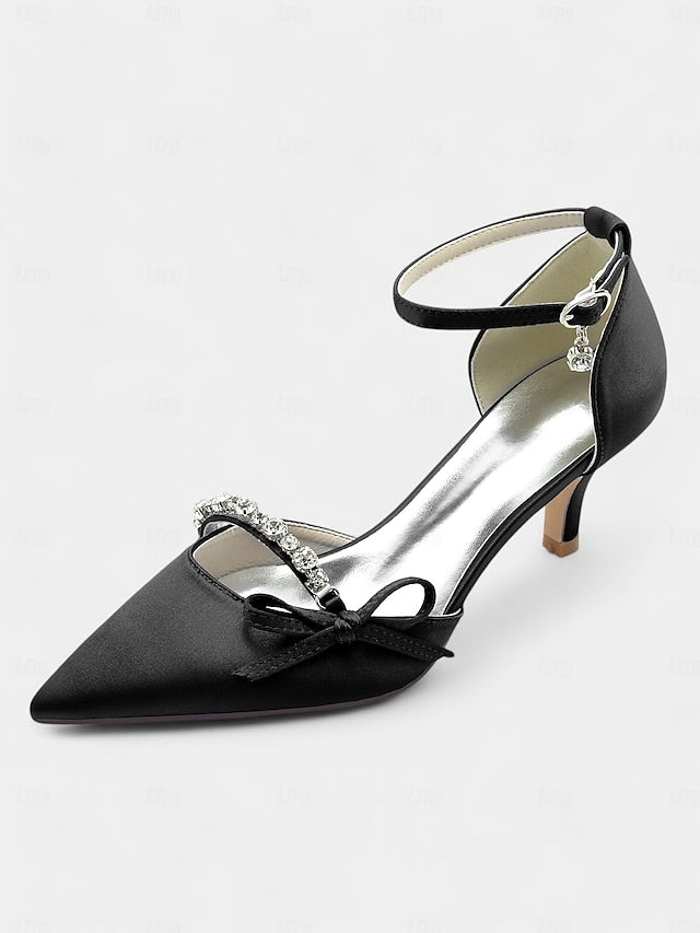Kitten Shoes for Wedding Elegant Women – Heel Pointed-Toe