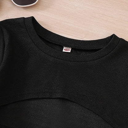 Pieces Kids 2 Set Girls' Dress Block Color Long Suits