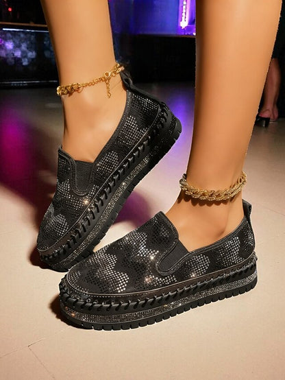 Slip-On Women's Sneakers Mesh Glitter Platform with
