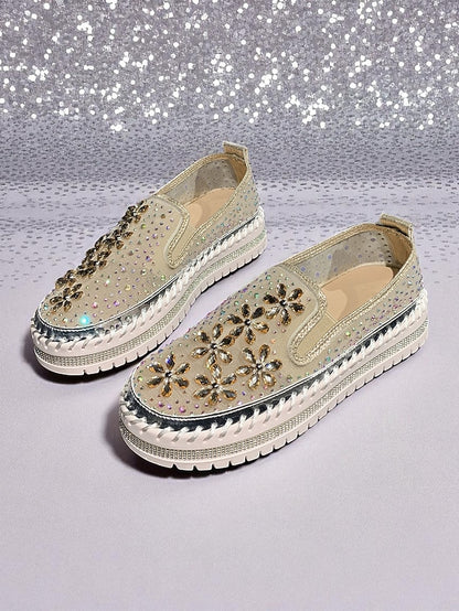 Slip-On Mesh Sneakers Rhinestone with Embellished Women's