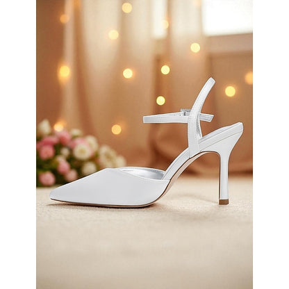 - Heels Green Satin Strap Women's Stiletto with Ankle