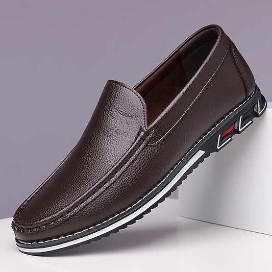 Wholesale SampleMen's Blue Faux Leather Slip-On Loafers with Durable Sole