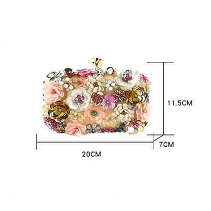 Embellished Floral – 3D Women's Clutch Evening Flower