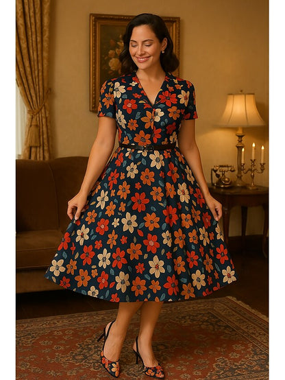 – Floral Pointed Heels Toe Slingback Women's High Elegant