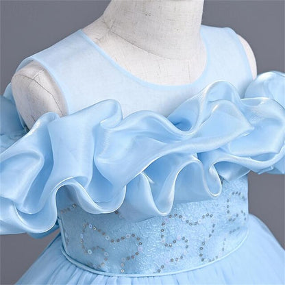 Girls' Color Girl Party Solid Dress Flower 3D
